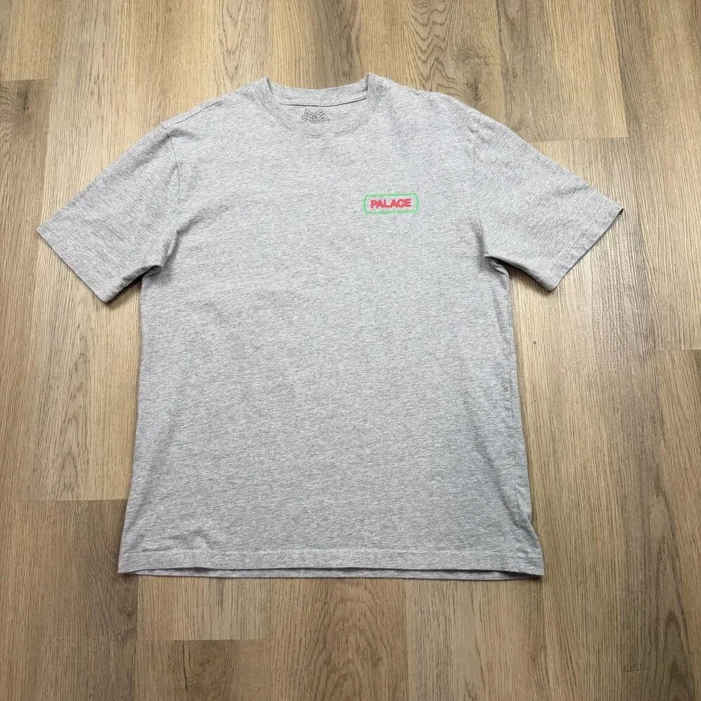 Palace Skateboards Shirt Mens XL Gray The Flinstones Caveman Appetite Cartoon